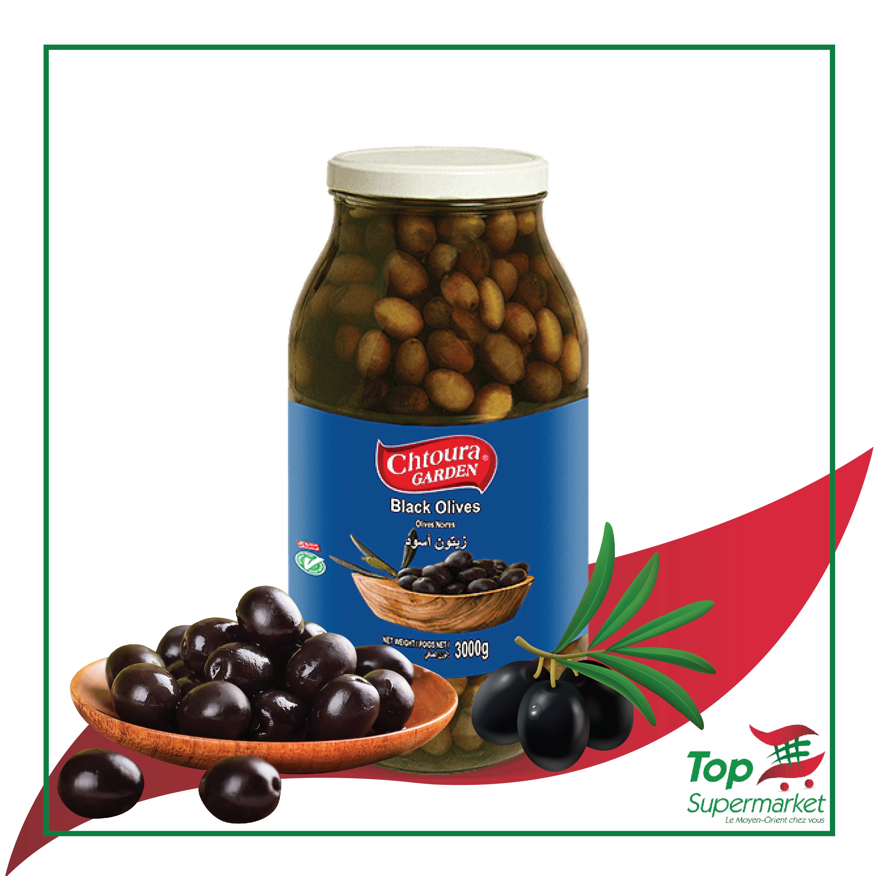 Chtoura Garden Black Olives (Glas) 3KG